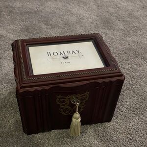 Bombay Wood Jewelry Box with Tassel - Dark Cherry